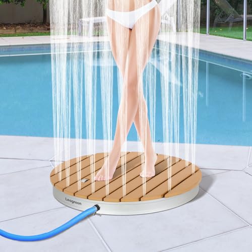 Leogreen Douche de Jardin, Douche Exterieur Piscine, Douche de Camping Portable Jusqu'à 4M de Hauteur de Jet Réglable, Douche de Sauna Résistante Aux Intempéries, Résistant UV, Circulaire