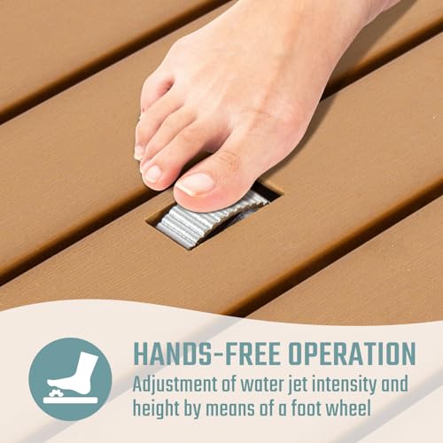 Leogreen Douche de Jardin, Douche Exterieur Piscine, Douche de Camping Portable Jusqu'à 4M de Hauteur de Jet Réglable, Douche de Sauna Résistante Aux Intempéries, Résistant UV, Circulaire