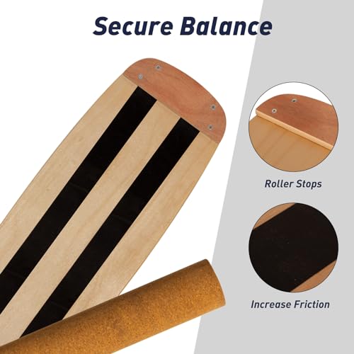 Leogreen-Wooden-Balance-Board-Indoor-Skateboard-Wooden-Balance-Board-Trickboard-and-Balance-Trainer-Ideal-Fitness-Yoga-Surfing