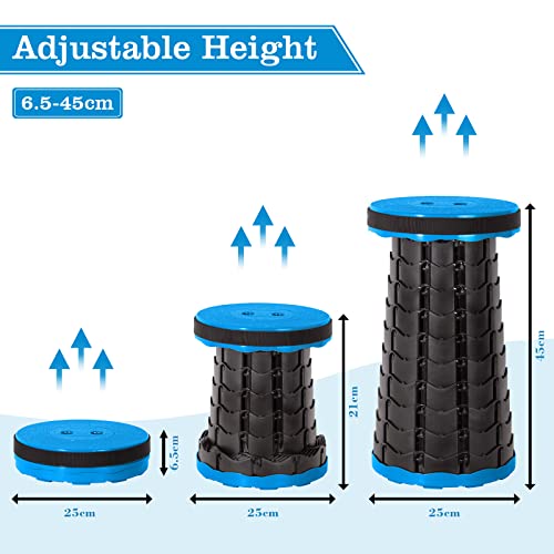 Leogreen-Portable-Telescopic-Stool-Plastic-Foldable-Stool-Portable-Folding-Seat-for-Fishing-BBQ-Camping-Gardening-Indoor-Kitchen-Max-Load-150KG-Blue-Black