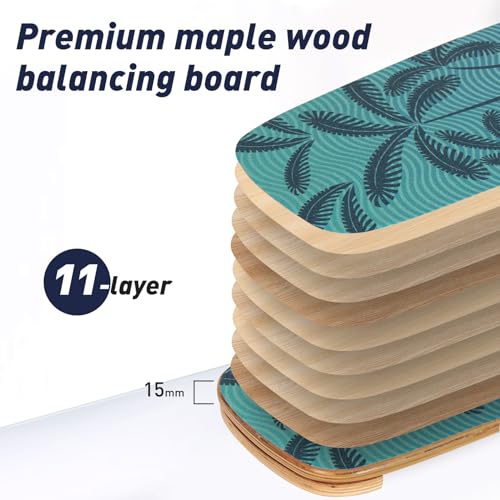 Leogreen-Wooden-Balance-Board-Indoor-Skateboard-Wooden-Balance-Board-Trickboard-and-Balance-Trainer-Ideal-Fitness-Yoga-Surfing