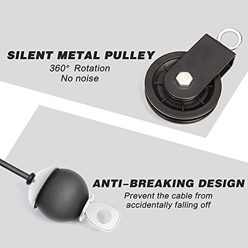 Leogreen-Pulley-System-Lifting-Fitness-LAT-Machine-Strength-Training-Pulley-Roller-for-Cable-Roller-180cm-230cm-Cable-for-Biceps-Arm-Forearm-Shoulder