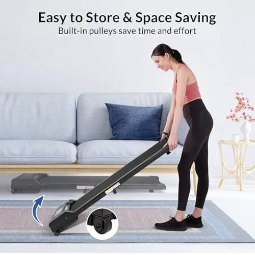 Leogreen 2 in 1 Electric Treadmill, 8km/h Walking Pad, Treadmill with Remote Control and LCD Display, Maximum 90kg, for Home or Office Use