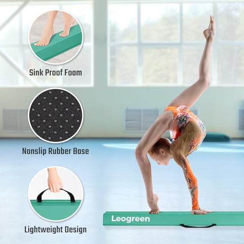 Leogreen Foldable Gymnastics Beam 240cm Green
