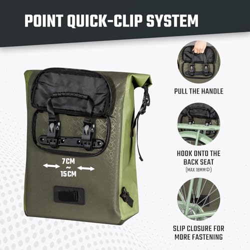 Todeco-3-in-1-Bicycle-Backpack-20L-Bicycle-Rear-Rack-Bag-Waterproof-Backpack-and-Shoulder-Bag-Waterproof-Reflective-Computer-Compartment-Olive-Green