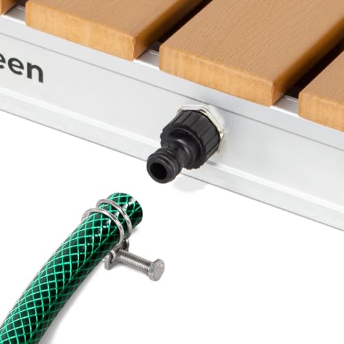 Leogreen Douche de Jardin, Douche Exterieur Piscine, Douche de Camping Portable Jusqu'à 4M de Hauteur de Jet Réglable, Douche de Sauna Résistante Aux Intempéries, Résistant UV,Rectangulaire