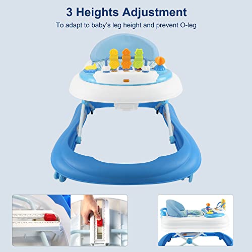 Leogreen-Evolving-Baby-Walker-Musical-Walker-Adjustable-Walker-for-6-to-18-months-Comfort-Baby-Walker-with-Padded-Seat-and-Backrest-Activities-with-Sounds-Light-Light-sky-blue
