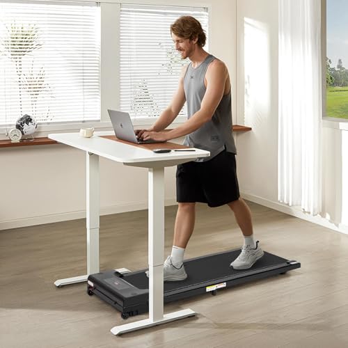 Leogreen 2 in 1 Electric Treadmill, 8km/h Walking Pad, Treadmill with Remote Control and LCD Display, Maximum 90kg, for Home or Office Use