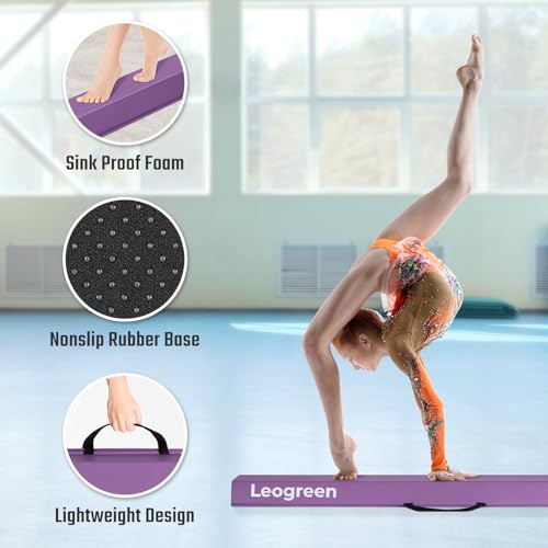 Leogreen Foldable Gymnastics Beam 240cm Purple