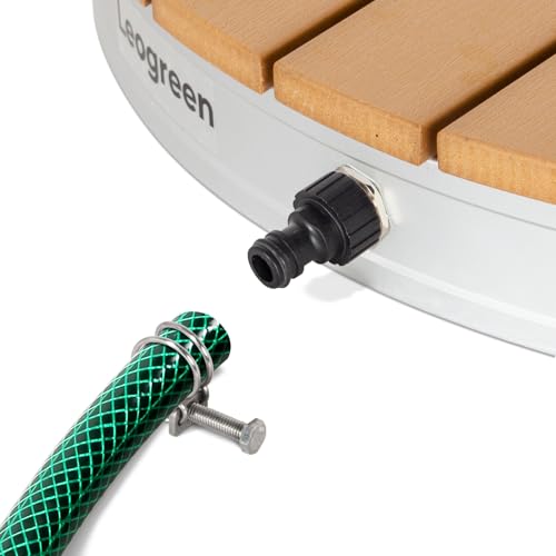 Leogreen Douche de Jardin, Douche Exterieur Piscine, Douche de Camping Portable Jusqu'à 4M de Hauteur de Jet Réglable, Douche de Sauna Résistante Aux Intempéries, Résistant UV, Circulaire