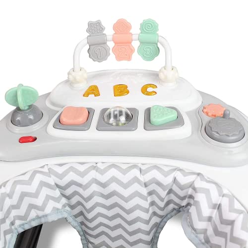 Leogreen-Baby-Walker-Scalable-Musical-Adjustable-for-6-to-18-months-Comfort-with-Padded-Seat-and-Backrest-Activities-with-Sound-Light-Matte-Gray