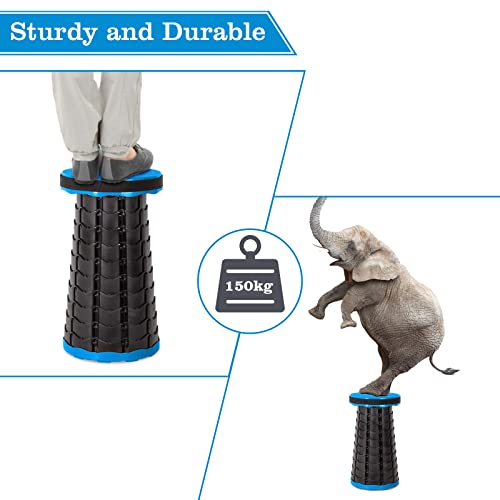 Leogreen-Portable-Telescopic-Stool-Plastic-Foldable-Stool-Portable-Folding-Seat-for-Fishing-BBQ-Camping-Gardening-Indoor-Kitchen-Max-Load-150KG-Blue-Black