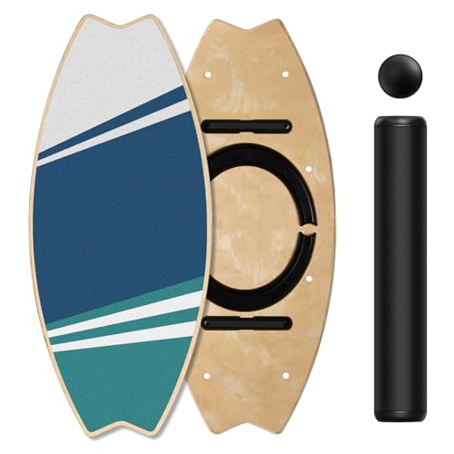 Leogreen-Wooden-Balance-Board-Indoor-Skateboard-7-Modes-Wobble-Board-with-Roller-and-Balance-Ball-Ideal-Fitness-Yoga-Surfing