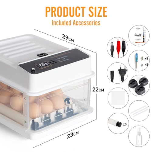 Todeco-Automatic-Egg-Incubator-15-Eggs-Automatic-Egg-Turning-Temperature-Control-Automatic-Humidification-Dual-Power-Supply-Automatic-Egg-Incubator-with-Egg-Lamp