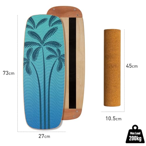 Leogreen-Wooden-Balance-Board-Indoor-Skateboard-Wooden-Balance-Board-Trickboard-and-Balance-Trainer-Ideal-Fitness-Yoga-Surfing