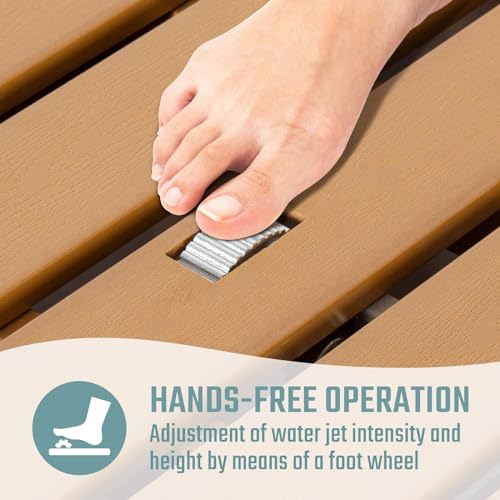 Leogreen Douche de Jardin, Douche Exterieur Piscine, Douche de Camping Portable Jusqu'à 4M de Hauteur de Jet Réglable, Douche de Sauna Résistante Aux Intempéries, Résistant UV,Rectangulaire