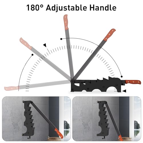 Todeco Wall-Mounted Firewood Splitter, Manual Log Splitter with Gloves, Portable Manual Log Splitter for Home, Fireplace, Camping, Barbecue Garden