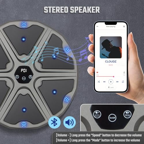 Todeco Musical Boxing Machine for Adults and Children with Gloves, 9 Speed Modes Wall Mounted Boxing Target Music with Automatic Counting, LED Musical Boxing Machine, Bluetooth Music Boxing Machine, type 1