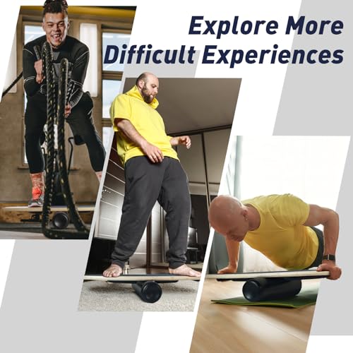 Leogreen-Wooden-Balance-Board-Indoor-Skateboard-7-Modes-Wobble-Board-with-Roller-and-Balance-Ball-Ideal-Fitness-Yoga-Surfing