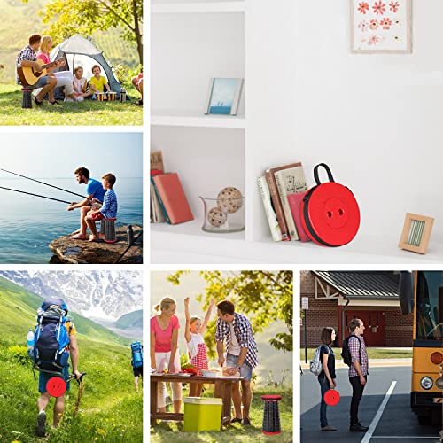 Leogreen-Portable-Telescopic-Stool-Plastic-Foldable-Stool-Portable-Folding-Seat-for-Fishing-BBQ-Camping-Gardening-Indoor-Kitchen-Max-Load-150KG-Red-Black