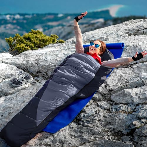 Leogreen-Sleeping-Bag-15-5-for-3-4-Seasons-300GSM-1800g-Ultralight-Mummy-Sleeping-Bag-for-Adults-for-Camping-Hiking-and-Mountaineering-210x80x35cm-Black