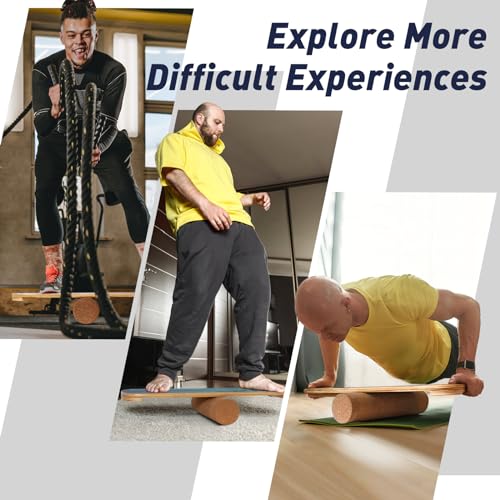 Leogreen-Wooden-Balance-Board-Indoor-Skateboard-Wooden-Balance-Board-Trickboard-and-Balance-Trainer-Ideal-Fitness-Yoga-Surfing