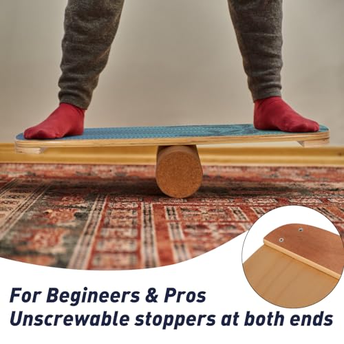 Leogreen-Wooden-Balance-Board-Indoor-Skateboard-Wooden-Balance-Board-Trickboard-and-Balance-Trainer-Ideal-Fitness-Yoga-Surfing