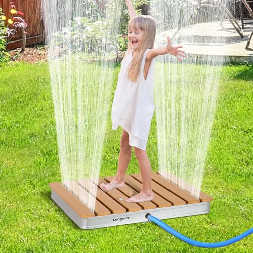 Leogreen Douche de Jardin, Douche Exterieur Piscine, Douche de Camping Portable Jusqu'à 4M de Hauteur de Jet Réglable, Douche de Sauna Résistante Aux Intempéries, Résistant UV,Rectangulaire