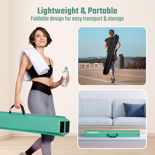 Leogreen Foldable Gymnastics Beam 240cm Green