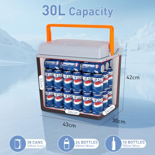 Todeco-30L-Portable-Electric-Cool-Box-for-Cooling-and-Keeping-Warm-12V-and-230V-Mini-Fridge-ECO-Mode-for-Car-Truck-Boat-Motorhome-and-Power-Socket