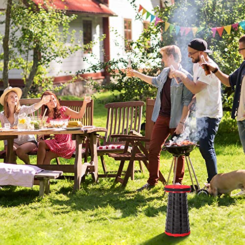 Leogreen-Portable-Telescopic-Stool-Plastic-Foldable-Stool-Portable-Folding-Seat-for-Fishing-BBQ-Camping-Gardening-Indoor-Kitchen-Max-Load-150KG-Red-Black