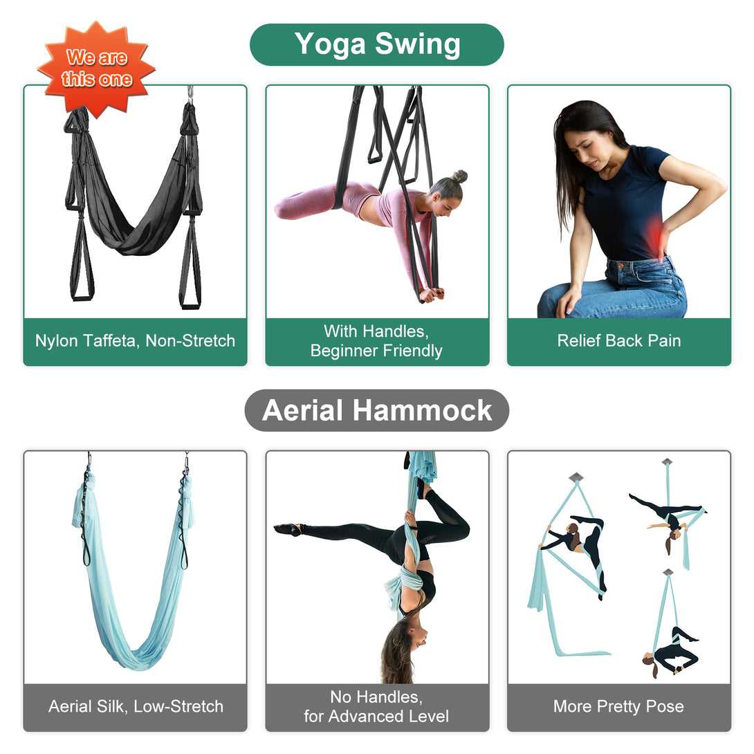 Aerial-Yoga-Hammock-Kits-Inversion-Yoga-Hammock-Swing-for-Anti-Gravity-Yoga-Nylon-Taffeta-Capacity-300-kg-Dark-Grey-Aerial-Yoga-Hammock-Kits-Dark-Gray
