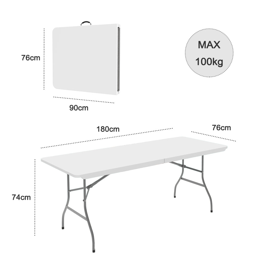 Transportable-Folding-Table-180-x-74-cm-Robust-Plastic-Table-White-Foldable-in-half-Material-HDPE