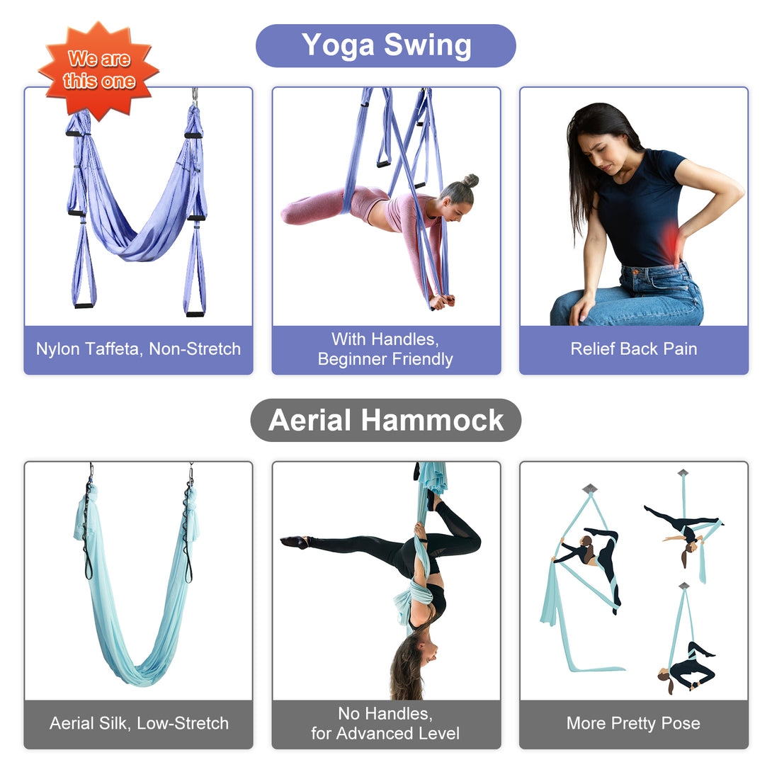 Aerial-Yoga-Hammock-Kits-Inversion-Yoga-Hammock-Swing-for-Anti-Gravity-Yoga-Nylon-Taffeta-Capacity-300-kg-Light-Purple-Aerial-Yoga-Hammock-Kits-Light-Purple