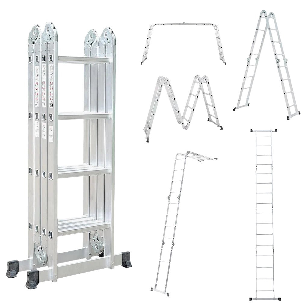 Todeco-6-in-1-Folding-Ladder-4-7m-Telescopic-Aluminum-Multifunction-Extendable-and-Versatile-High-Strength-Stepladder-with-Safety-Hinges