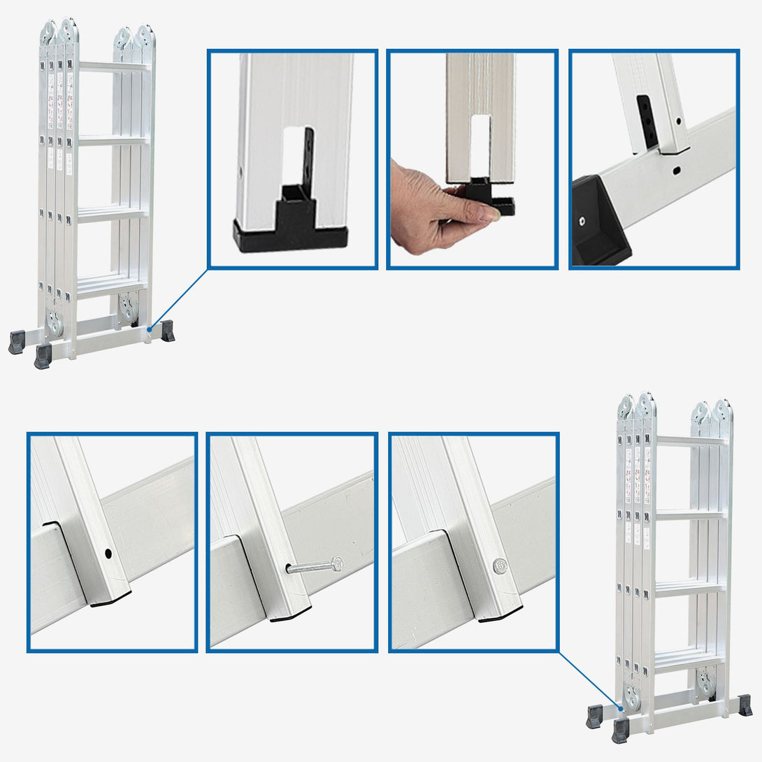 Todeco-6-in-1-Folding-Ladder-4-7m-Telescopic-Aluminum-Multifunction-Extendable-and-Versatile-High-Strength-Stepladder-with-Safety-Hinges