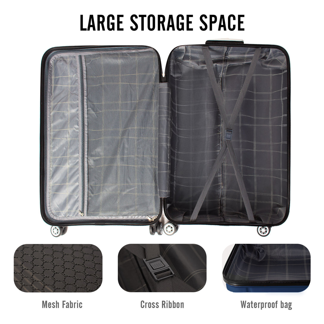 Todeco-Large-Size-Suitcase-78cm-Travel-Suitcase-Rigid-and-Lightweight-ABS-Travel-Suitcase-with-Wheels-Suitcases-4-Double-Wheels-78x51x28cm-Dark-Blue-Large-Size-Suitcase-78cm-Dark-Blue