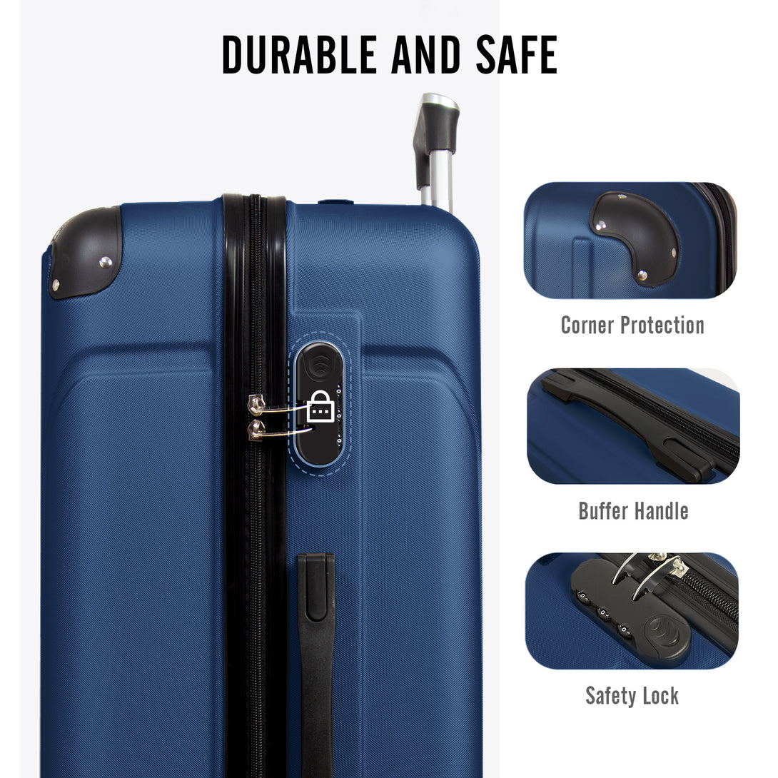 Todeco-Large-Size-Suitcase-78cm-Travel-Suitcase-Rigid-and-Lightweight-ABS-Travel-Suitcase-with-Wheels-Suitcases-4-Double-Wheels-78x51x28cm-Dark-Blue-Large-Size-Suitcase-78cm-Dark-Blue