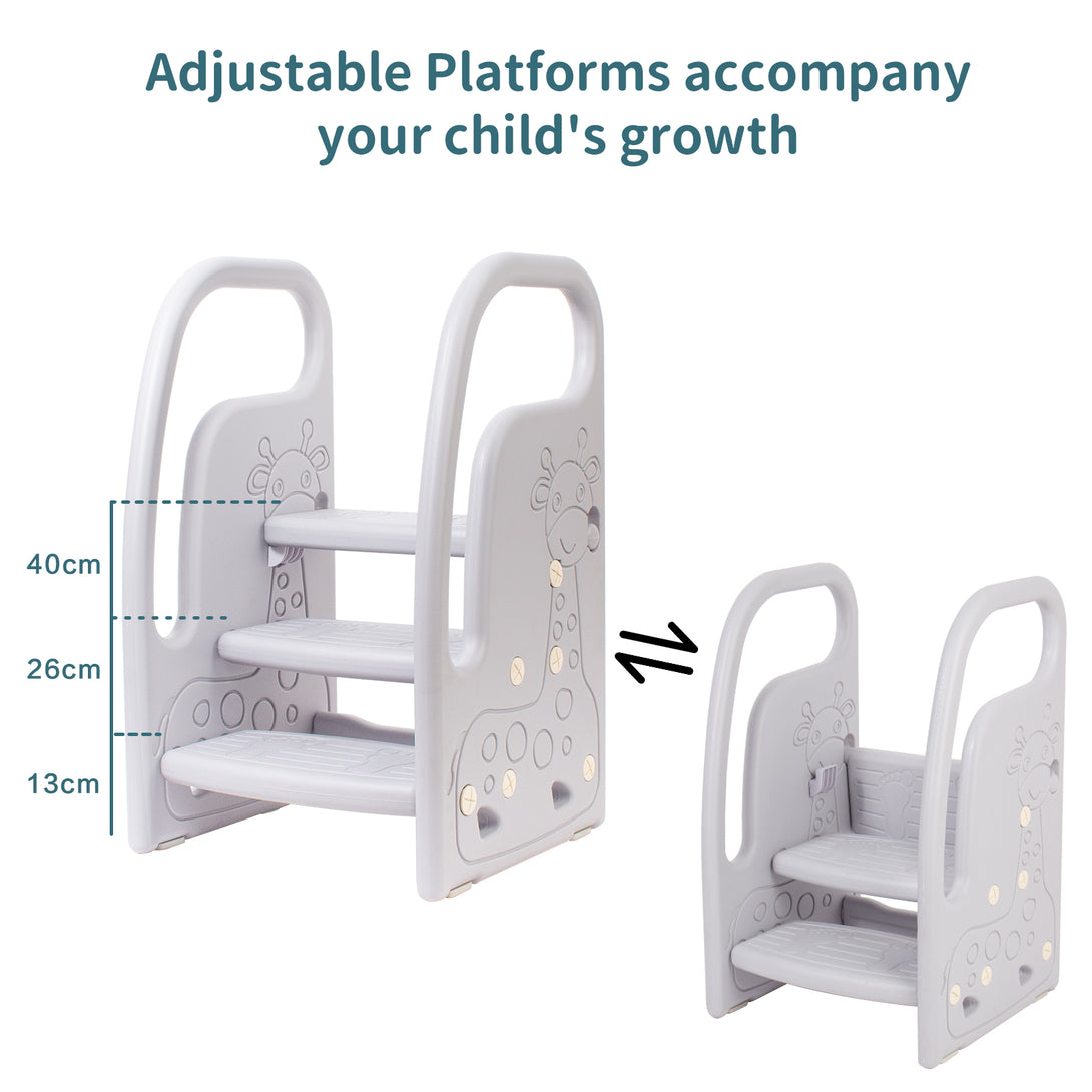 Step-Stool-for-Children-3-Steps-Adjustable-Height-with-Armrests-Anti-Slip-Surface-Children-s-Step-Stool-for-Toilet-Children-s-Bedroom-Bathroom-Kitchen-Light-Grey-Step-Stool-Light-Gray
