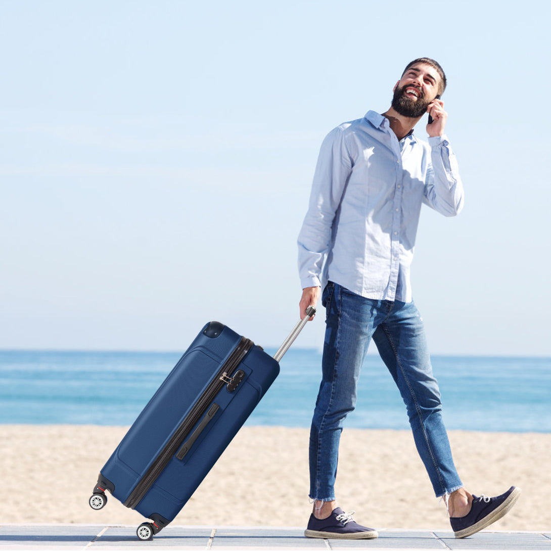 Todeco-Large-Size-Suitcase-78cm-Travel-Suitcase-Rigid-and-Lightweight-ABS-Travel-Suitcase-with-Wheels-Suitcases-4-Double-Wheels-78x51x28cm-Dark-Blue-Large-Size-Suitcase-78cm-Dark-Blue