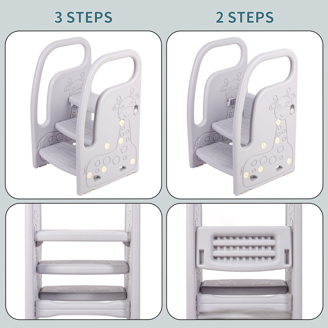 Step-Stool-for-Children-3-Steps-Adjustable-Height-with-Armrests-Anti-Slip-Surface-Children-s-Step-Stool-for-Toilet-Children-s-Bedroom-Bathroom-Kitchen-Light-Grey-Step-Stool-Light-Gray