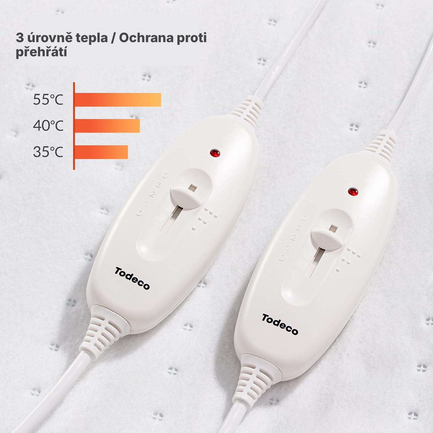 Elektrická vyhřívací podložka pod matraci 140×200 cm – bílá — 2