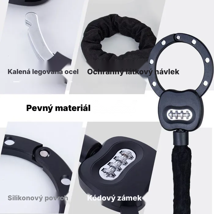 Řetězový zámek na kolo s kódem – 89 cm — 3