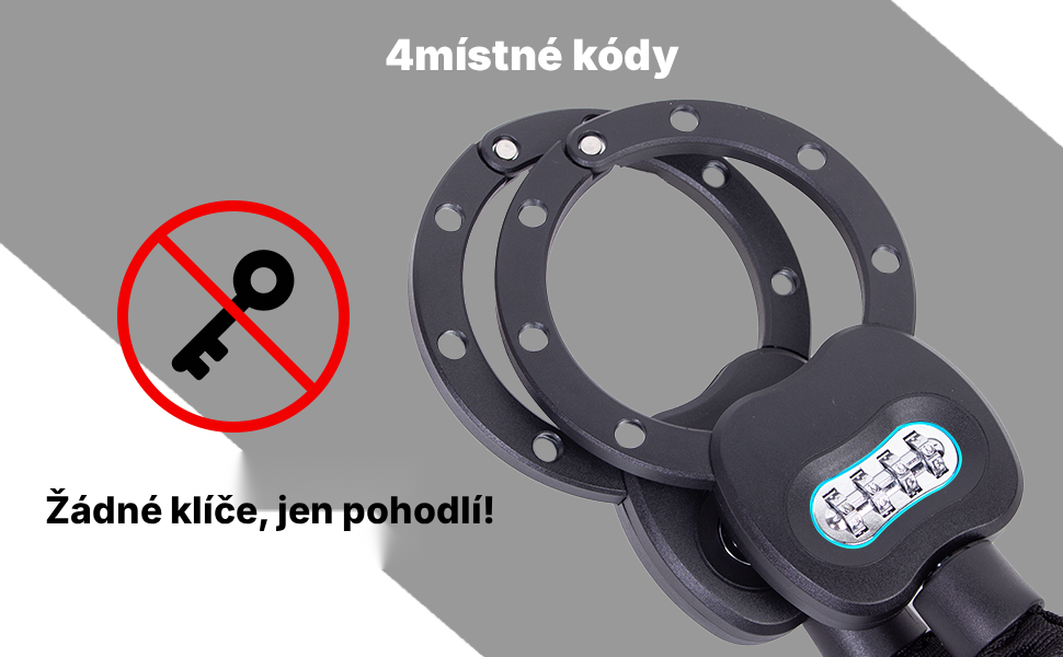 Řetězový zámek na kolo s kódem – 89 cm — 5