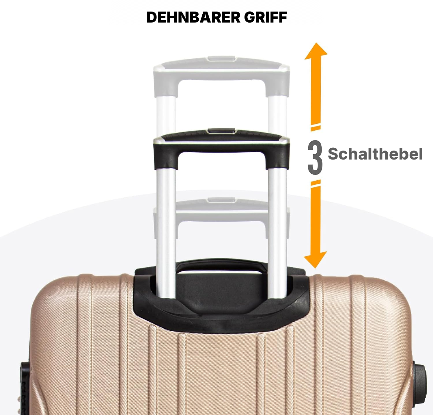 3-teiliges Kofferset Hartschale Champagner — 4