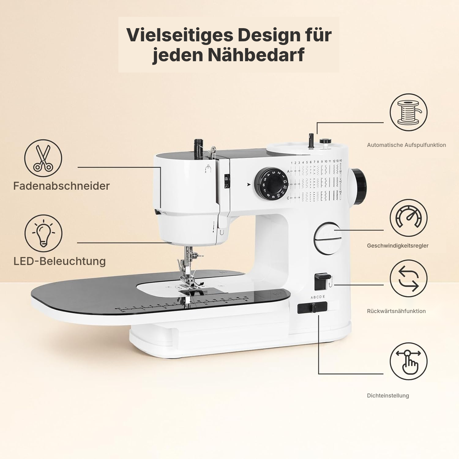 Anfänger-Nähmaschine XL mit Anschiebetisch — 5
