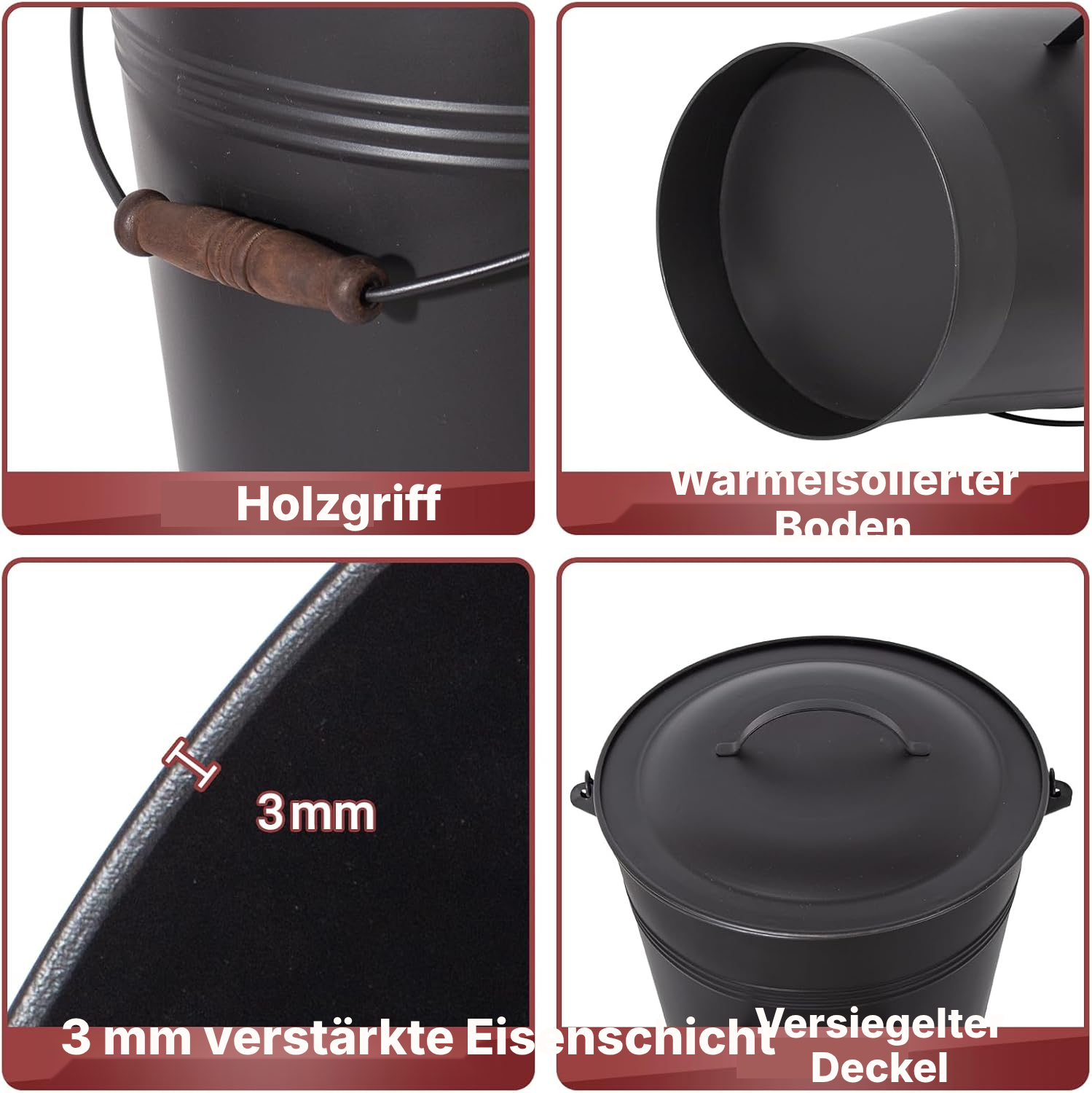 Ascheeimer mit Deckel – 19 L — 3