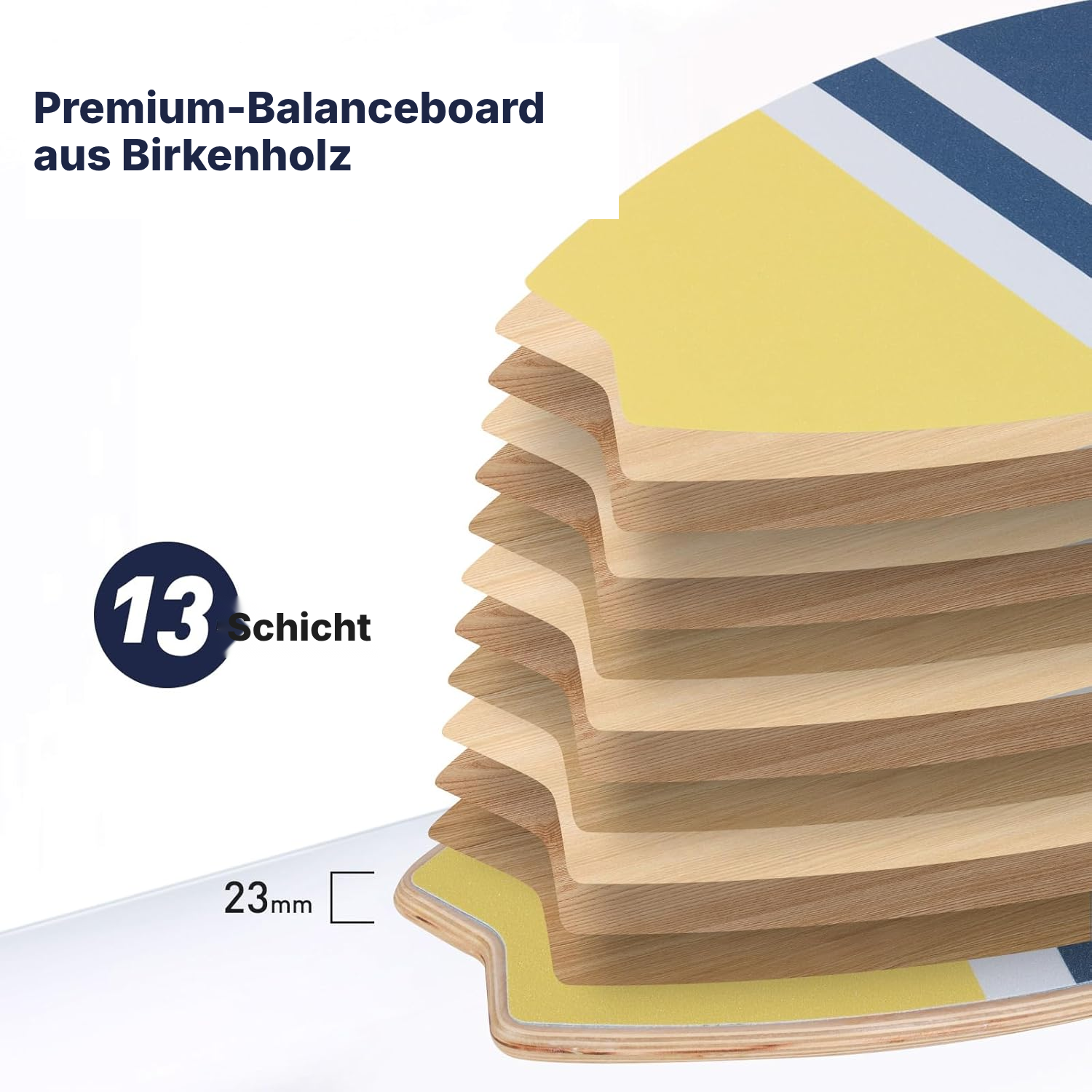 Wackelbrett aus Holz 85 cm – Diagonalstreifen — 3
