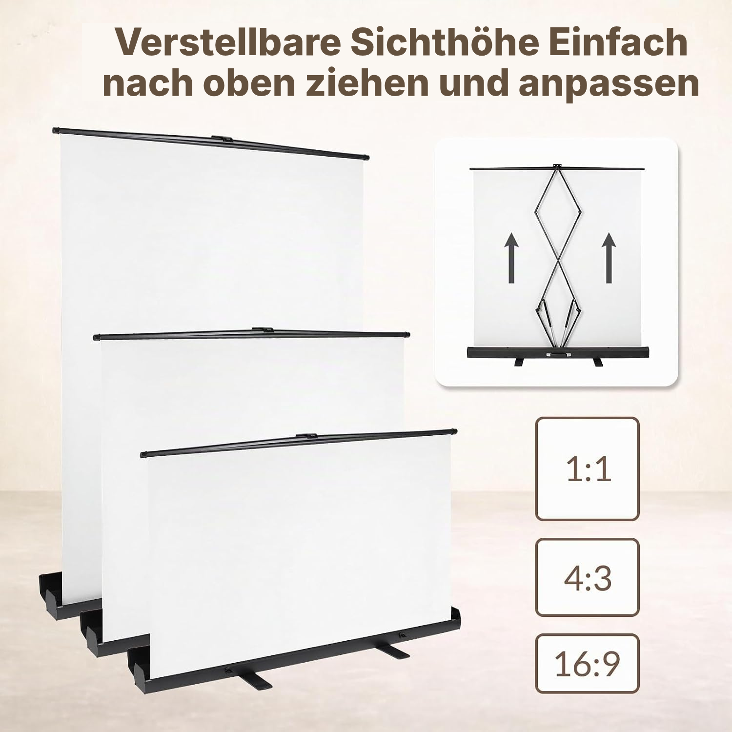 Beamer Leinwand mit Stativ – stabile Projektion — 3