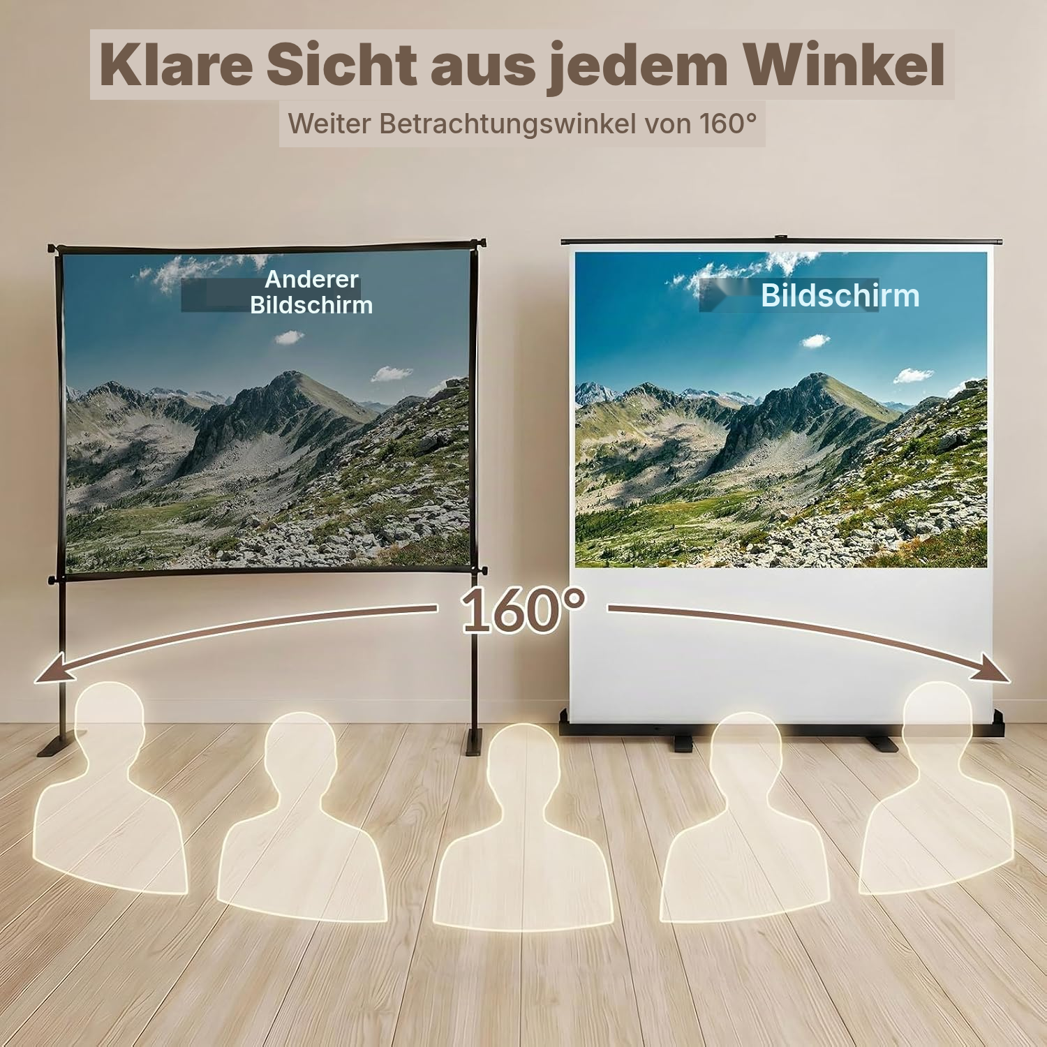 Beamer Leinwand mit Stativ – stabile Projektion — 4